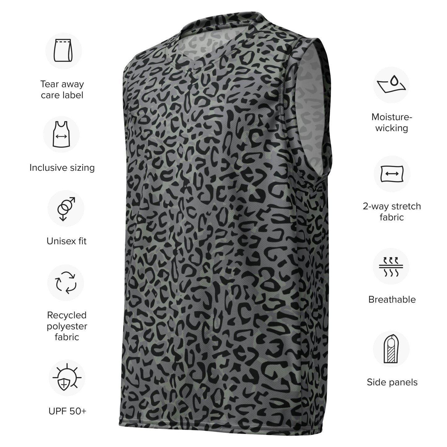 Leopard Spot Grey CAMO unisex basketball jersey - Basketball Jerseys