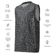 Leopard Spot Grey CAMO Unisex Basketball Jersey