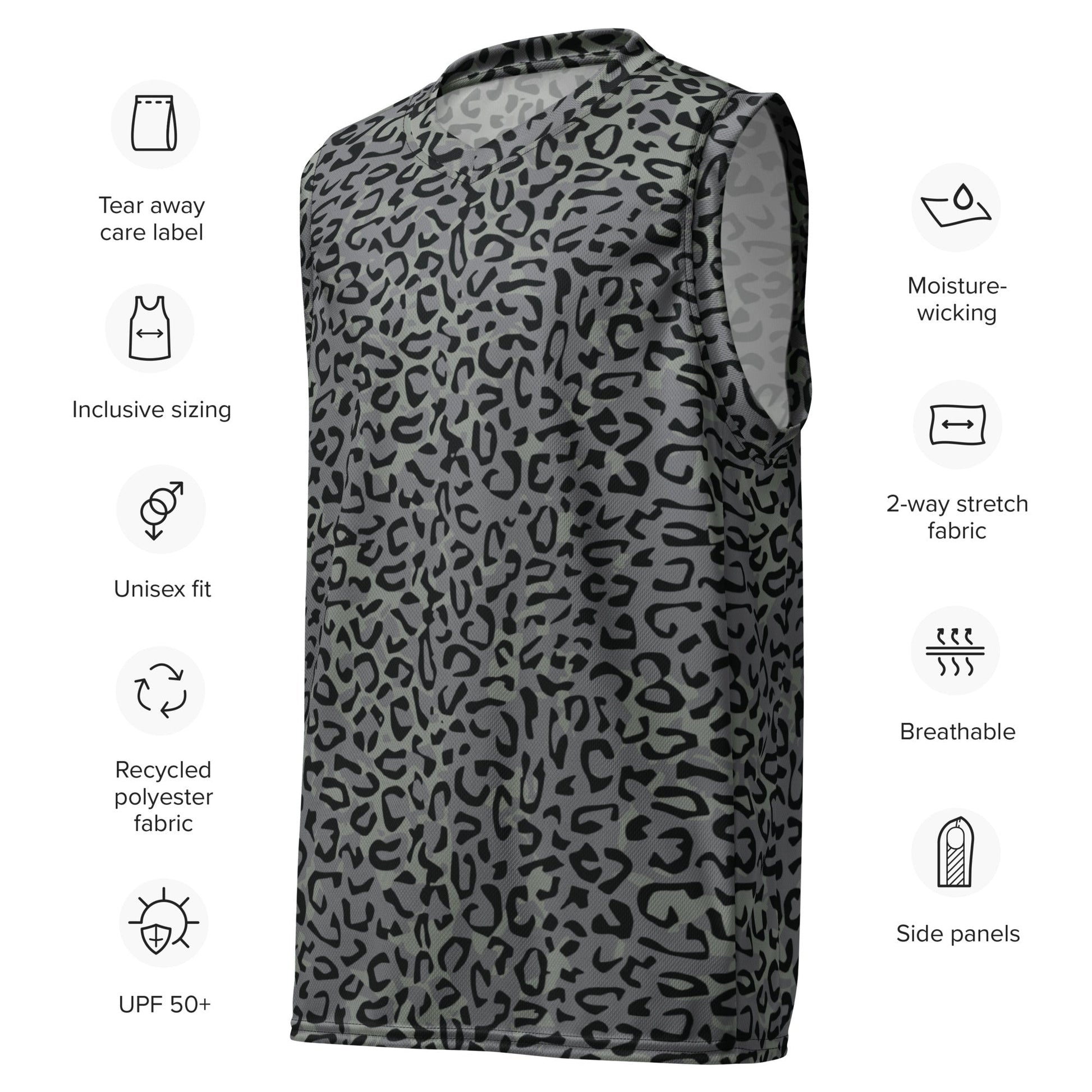 Leopard Spot Grey CAMO unisex basketball jersey - Basketball Jerseys