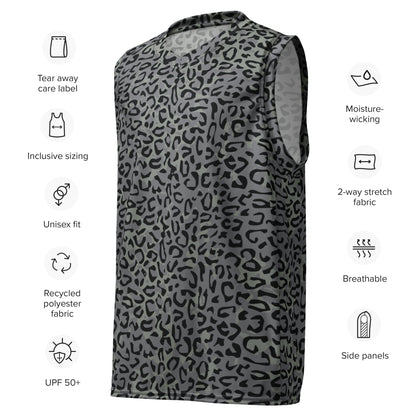 Leopard Spot Grey CAMO unisex basketball jersey - Basketball Jerseys