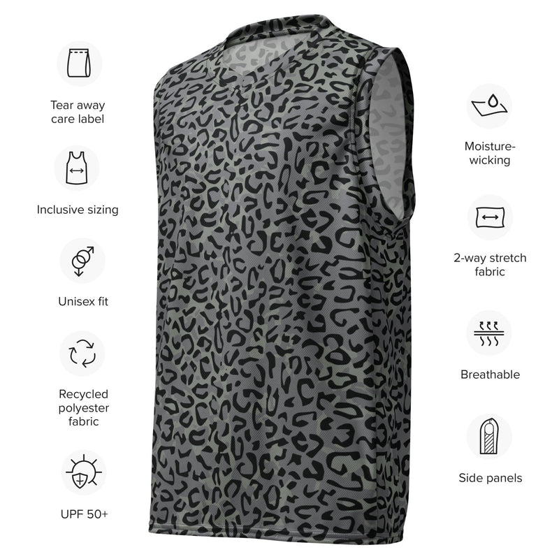 Leopard Spot Grey CAMO Unisex Basketball Jersey