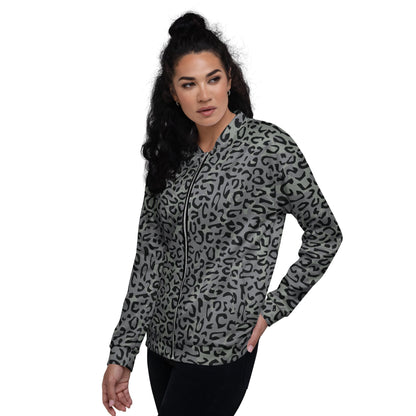 Leopard Spot Grey CAMO Unisex Bomber Jacket - Jackets