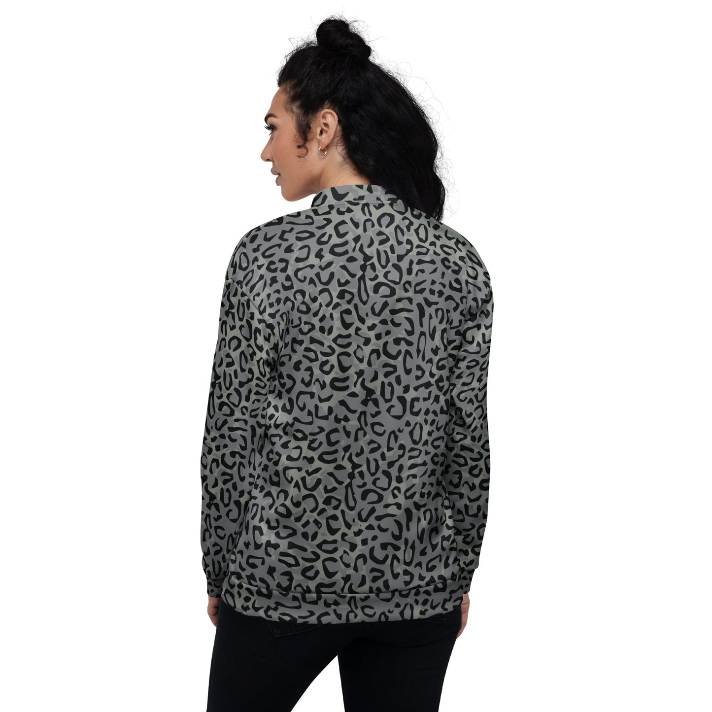 Leopard Spot Grey CAMO Unisex Bomber Jacket - Jackets