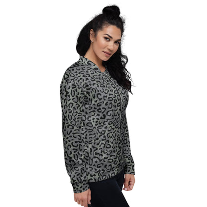 Leopard Spot Grey CAMO Unisex Bomber Jacket - Jackets