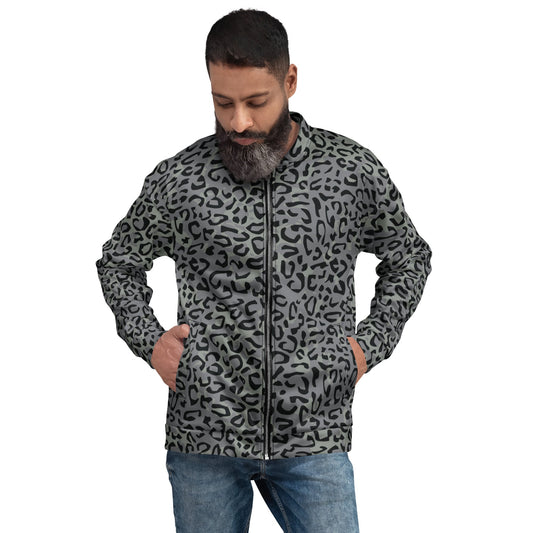Leopard Spot Grey CAMO Unisex Bomber Jacket - XS - Jackets