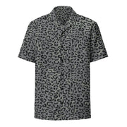 Leopard Spot Grey CAMO Unisex Short-Sleeve Button Shirt - Button-Up
