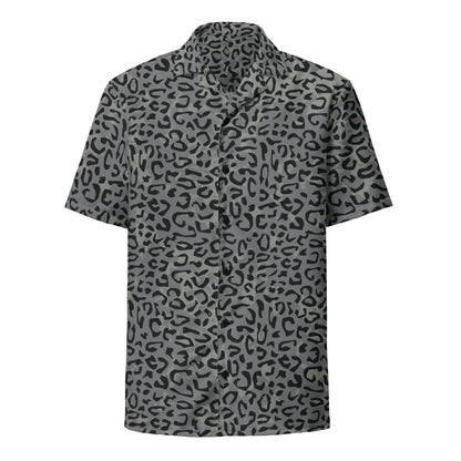 Leopard Spot Grey CAMO Unisex button shirt - Button Shirts