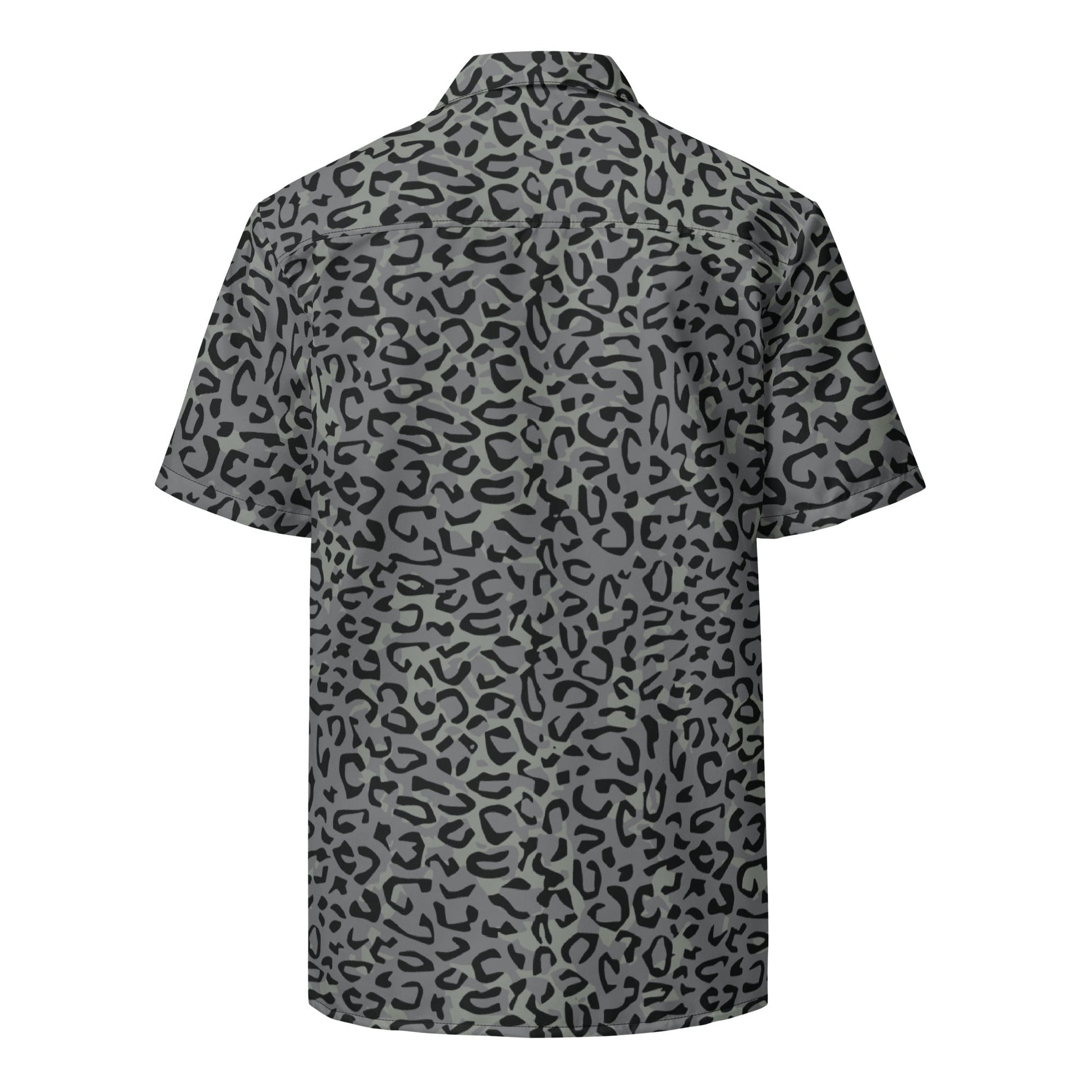 Leopard Spot Grey CAMO Unisex button shirt - Button Shirts