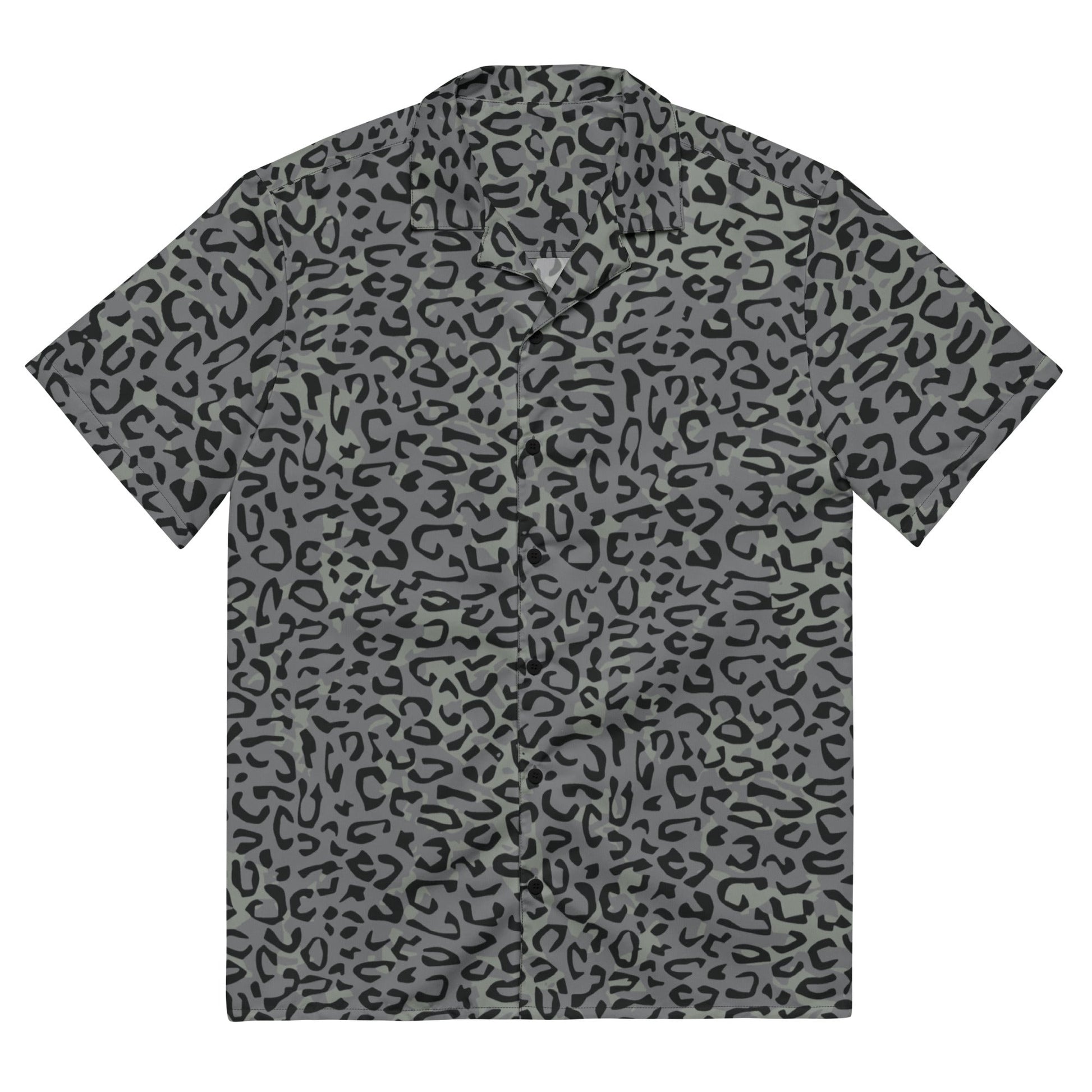 Leopard Spot Grey CAMO Unisex button shirt - 2XS - Button Shirts