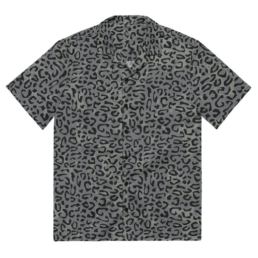 Leopard Spot Grey CAMO Unisex Short-Sleeve Button Shirt - 2XS - Button-Up