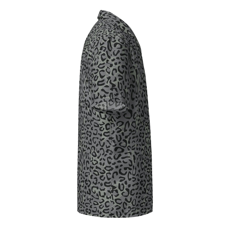 Leopard Spot Grey CAMO Unisex Short-Sleeve Button Shirt - Button-Up