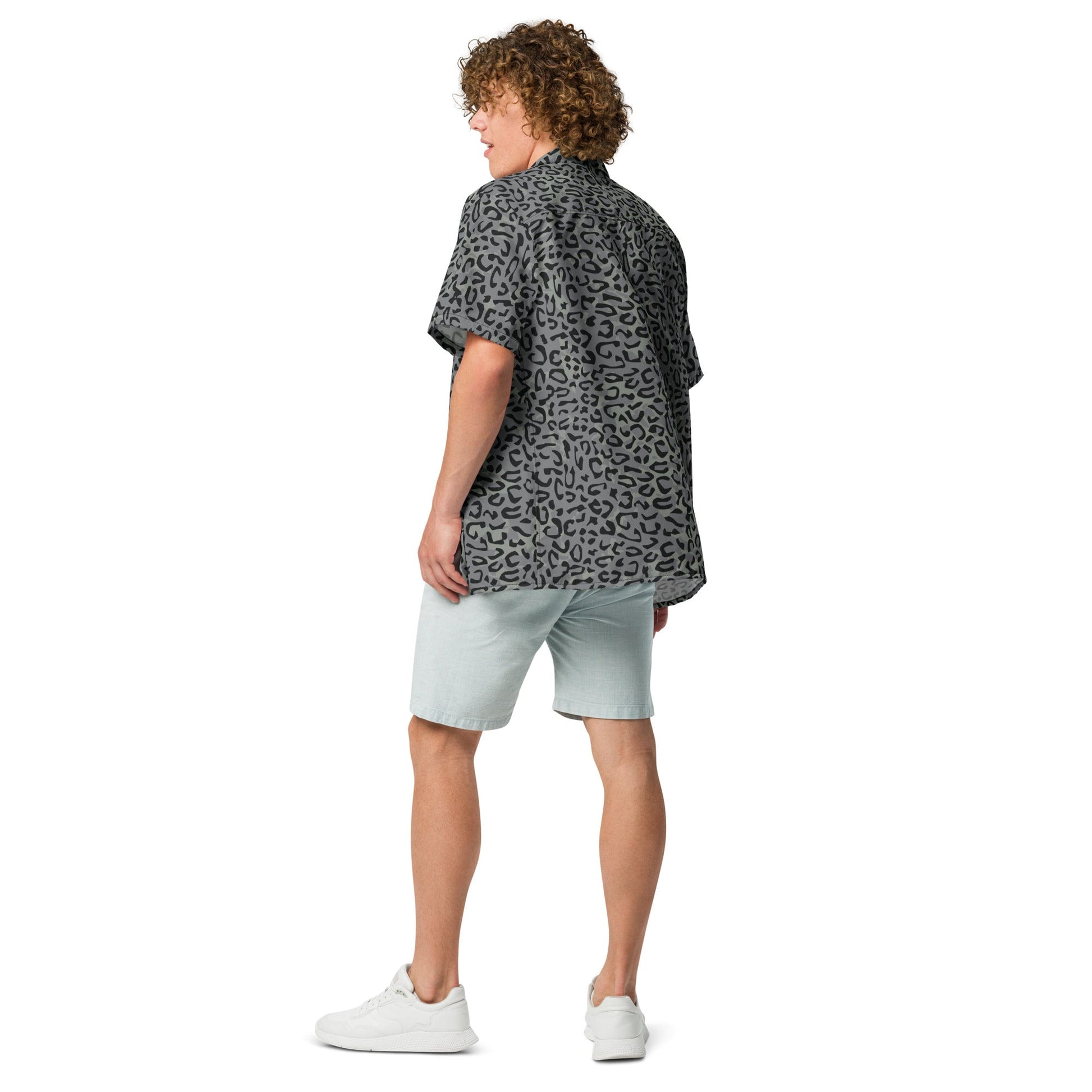 Leopard Spot Grey CAMO Unisex button shirt - Button Shirts