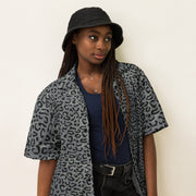 Leopard Spot Grey CAMO Unisex Short-Sleeve Button Shirt - Button-Up