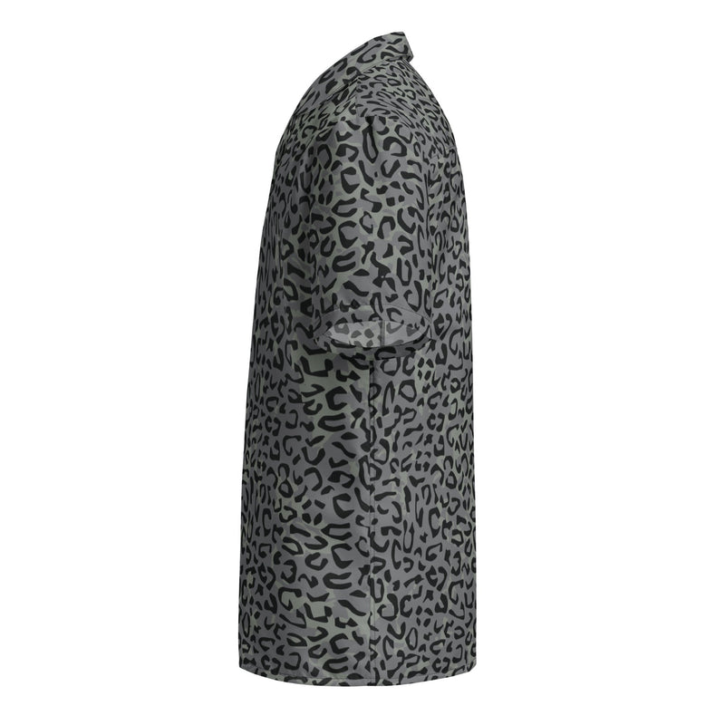 Leopard Spot Grey CAMO Unisex Short-Sleeve Button Shirt - Button-Up