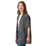 Leopard Spot Grey CAMO Unisex Short-Sleeve Button Shirt - Button-Up