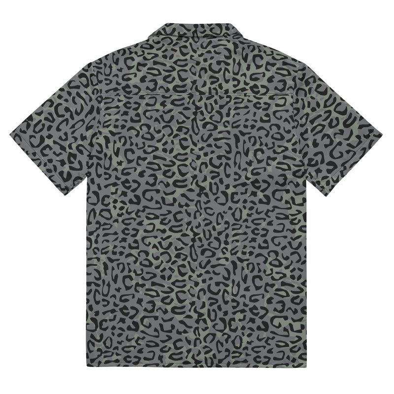Leopard Spot Grey CAMO Unisex Short-Sleeve Button Shirt - Button-Up