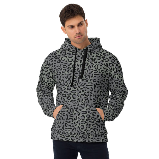 Leopard Spot Grey CAMO Unisex Hoodie - 2XS - Hoodies