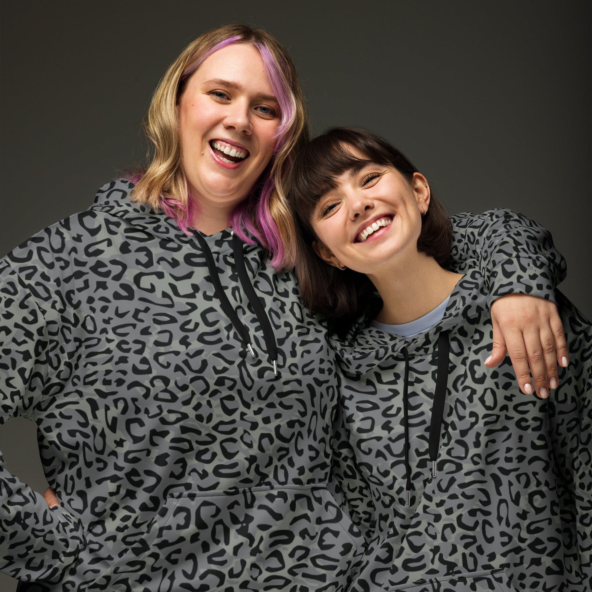 Leopard Spot Grey CAMO Unisex Hoodie - Hoodies