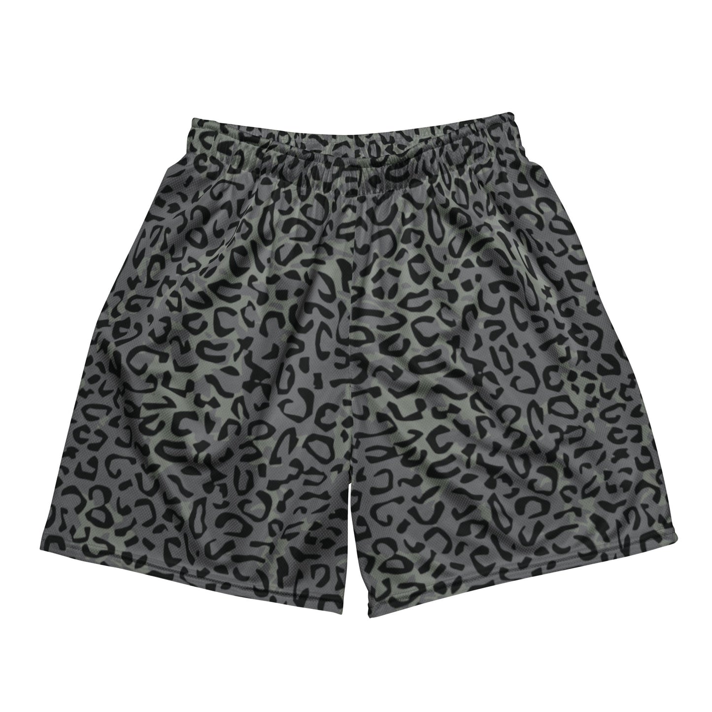 Leopard Spot Grey CAMO Unisex mesh shorts - 2XS - Mesh Shorts