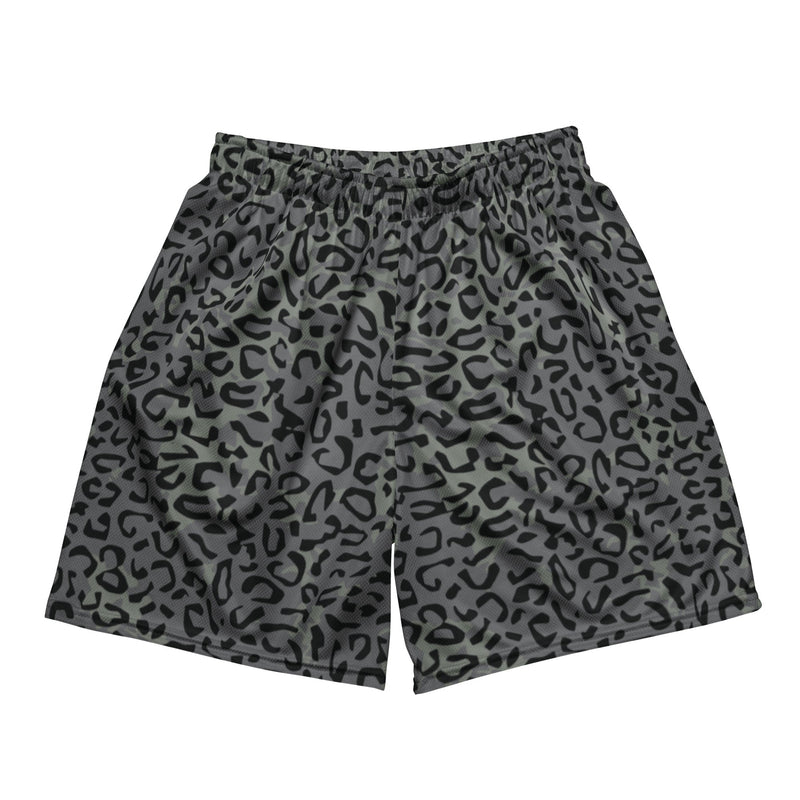 Leopard Spot Grey CAMO Unisex Mesh Shorts - 2XS