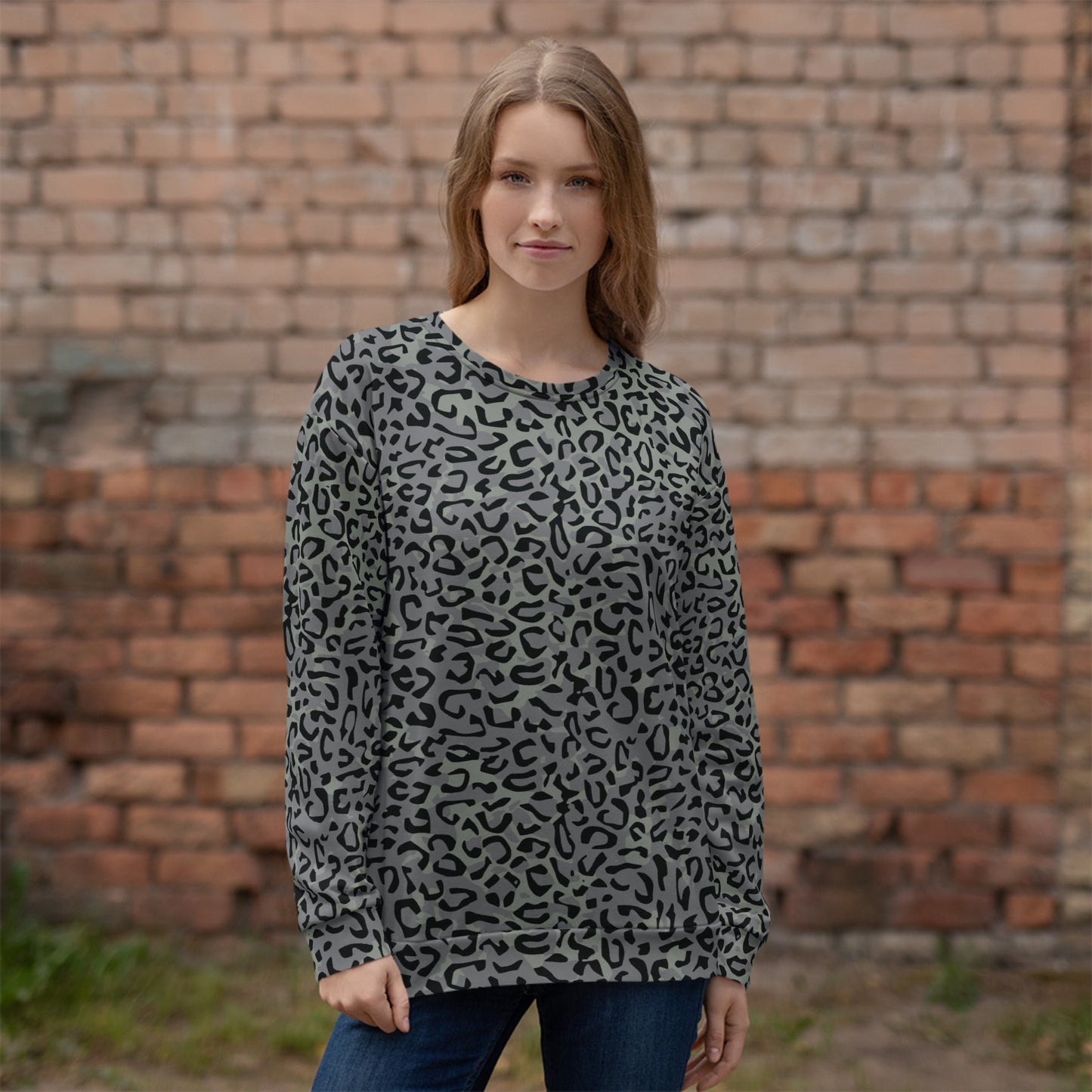 Leopard Spot Grey CAMO Unisex Sweatshirt - Sweatshirts