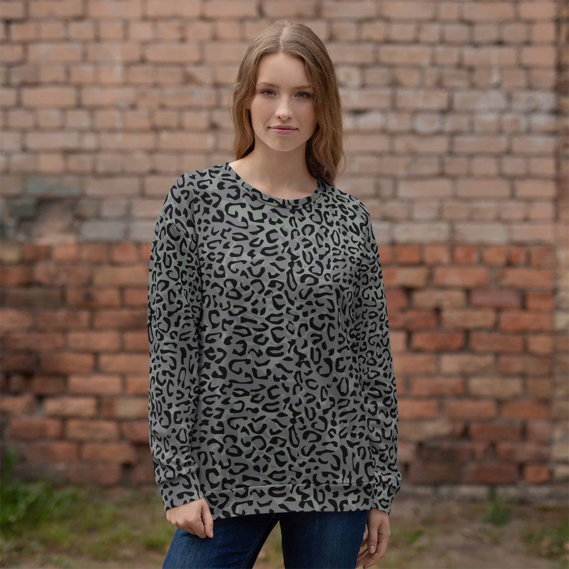 Leopard Spot Grey CAMO Unisex Sweatshirt - Sweatshirts