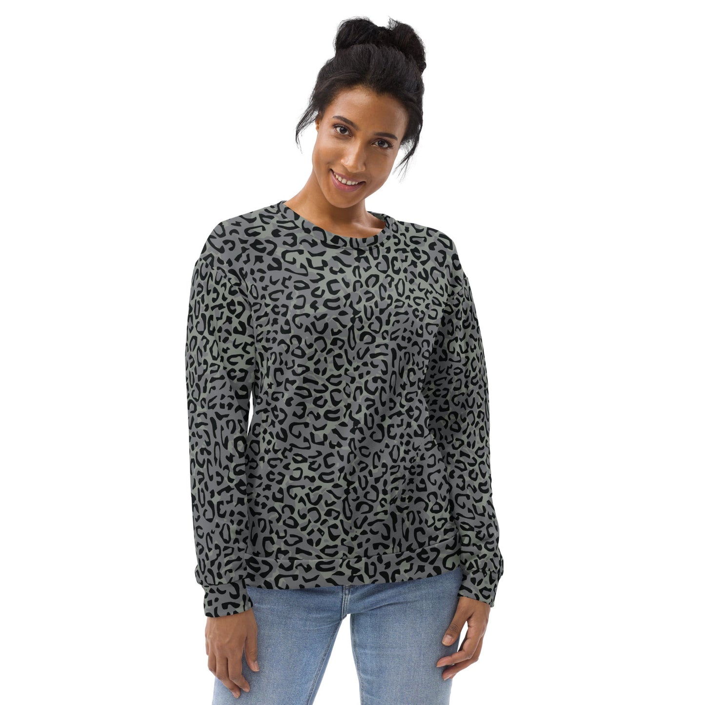 Leopard Spot Grey CAMO Unisex Sweatshirt - Sweatshirts