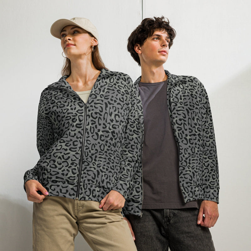 Leopard Spot Grey CAMO Unisex Track Jacket - 2XS
