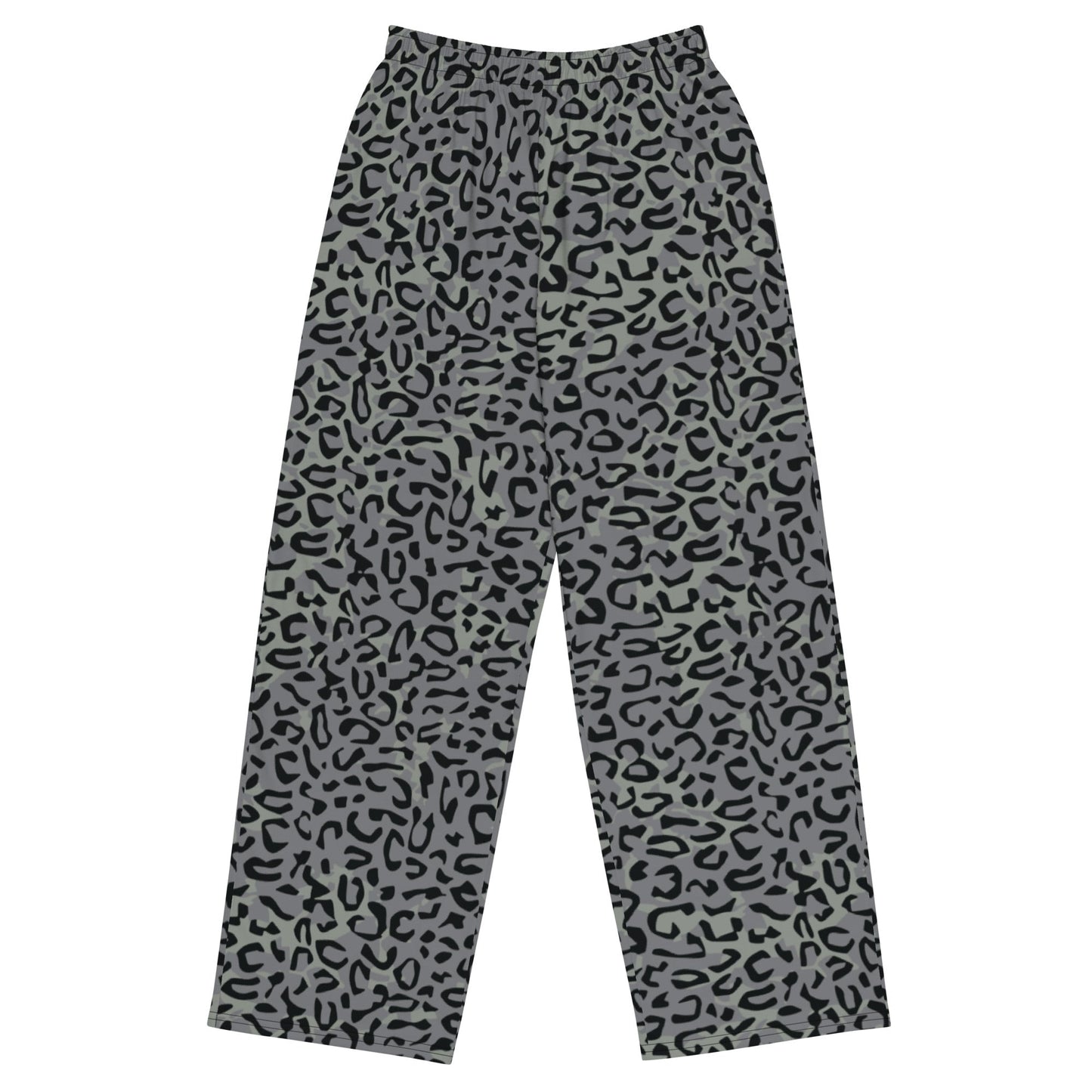 Leopard Spot Grey CAMO unisex wide-leg pants - 2XS - Wide-leg Pants