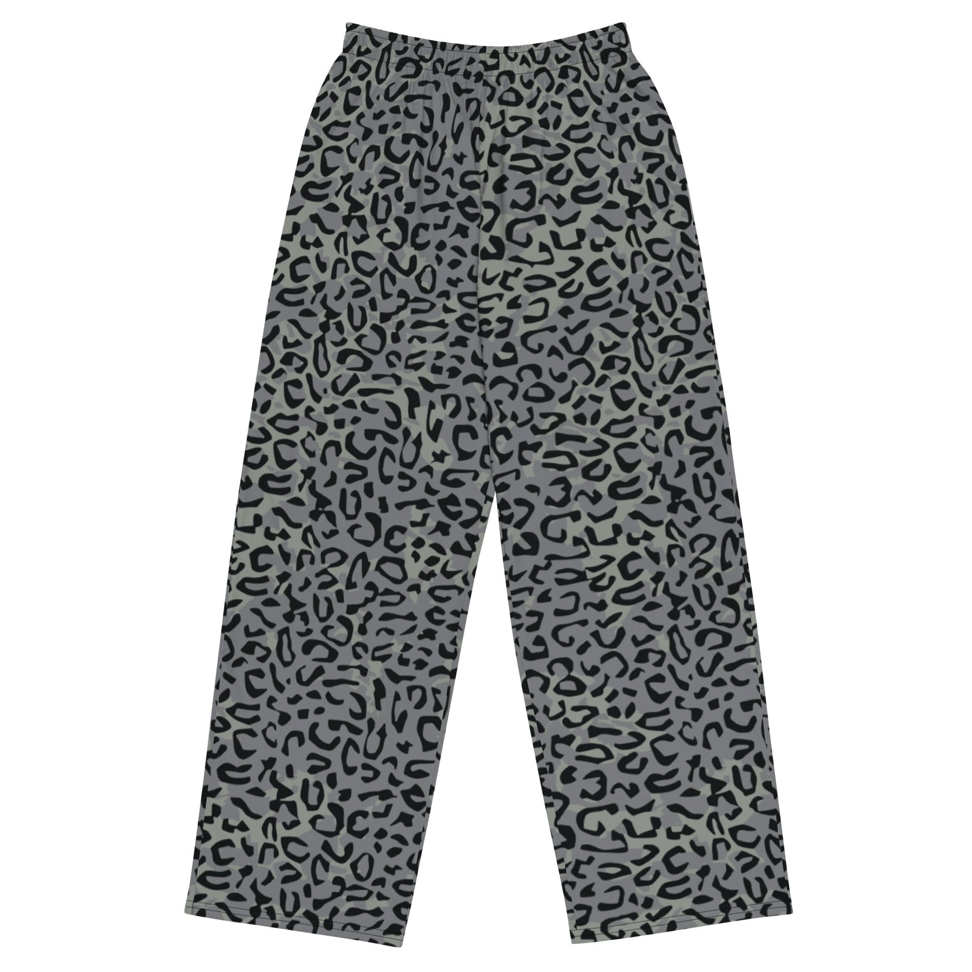 Leopard Spot Grey CAMO unisex wide-leg pants - 2XS - Wide-leg Pants
