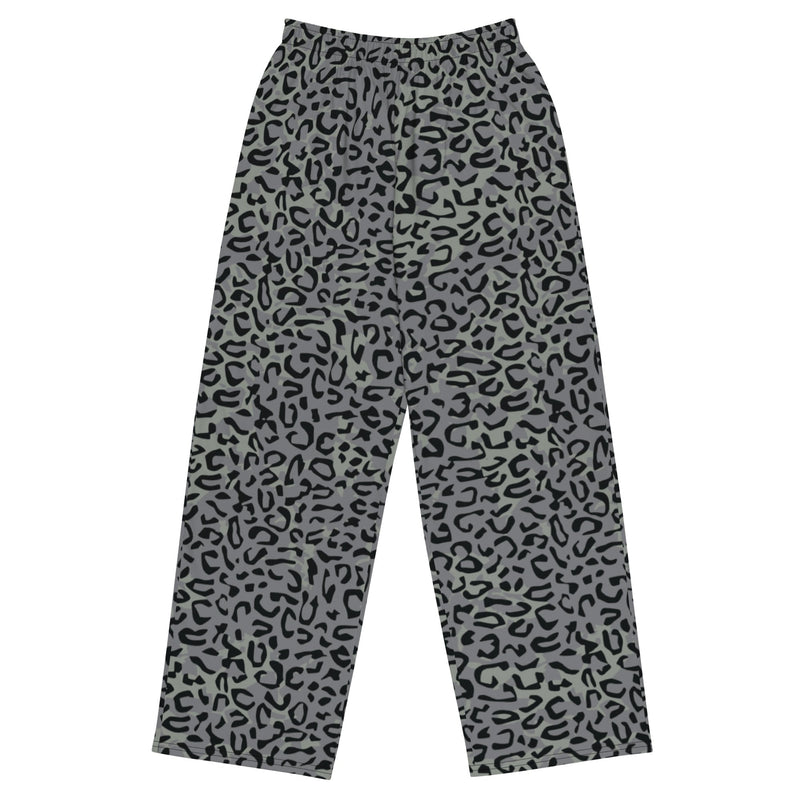 Leopard Spot Grey CAMO Unisex Wide-Leg Leisure Pants - 2XS - Pant