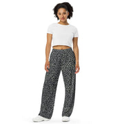 Leopard Spot Grey CAMO Unisex Wide-Leg Leisure Pants - Pant