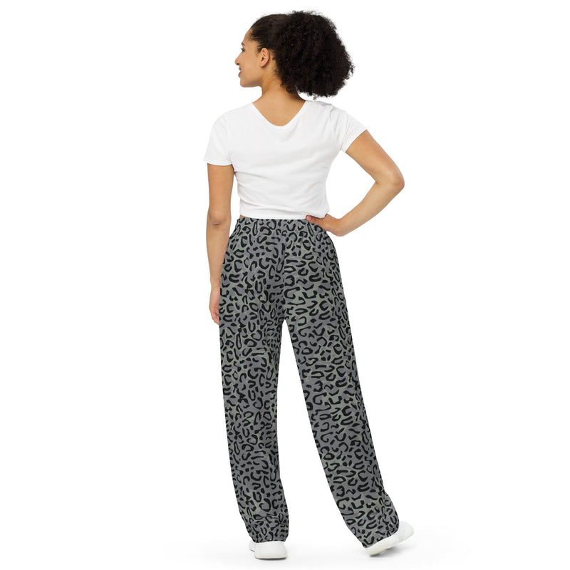 Leopard Spot Grey CAMO Unisex Wide-Leg Leisure Pants - Pant