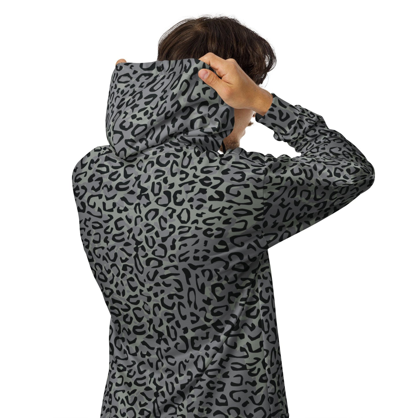 Leopard Spot Grey CAMO Unisex zip hoodie - Zip Hoodies