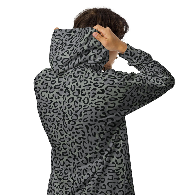 Leopard Spot Grey CAMO Unisex Zip Hoodie
