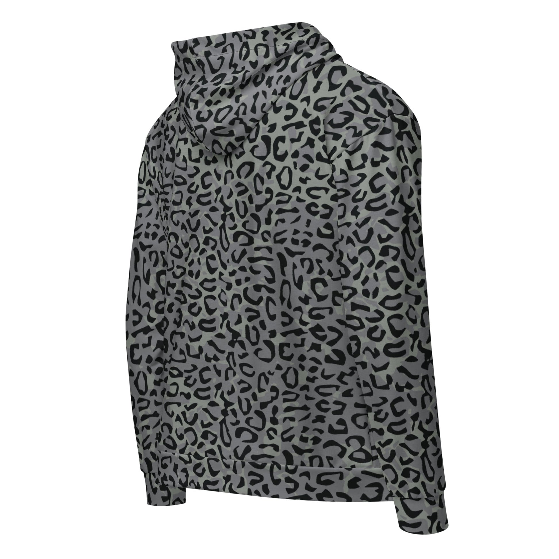 Leopard Spot Grey CAMO Unisex zip hoodie - Zip Hoodies