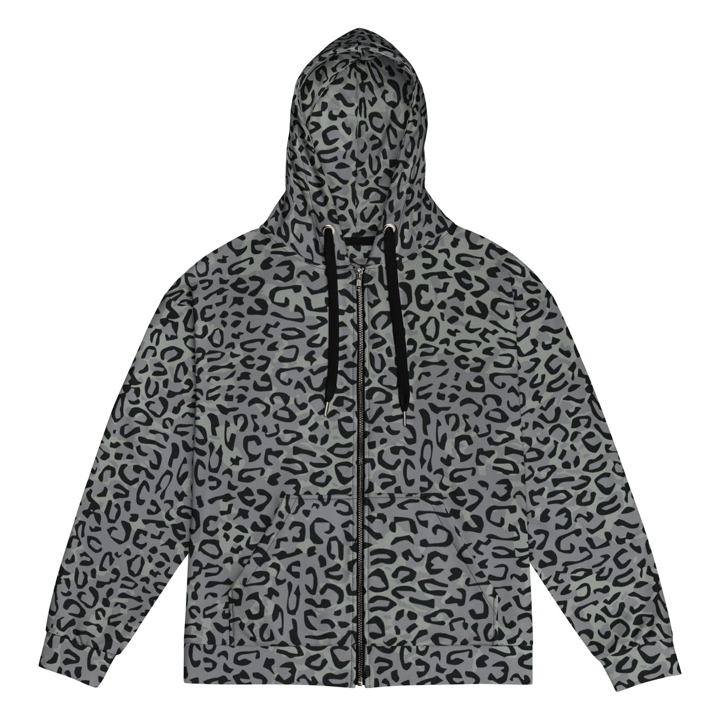 Leopard Spot Grey CAMO Unisex zip hoodie - 2XS - Zip Hoodies