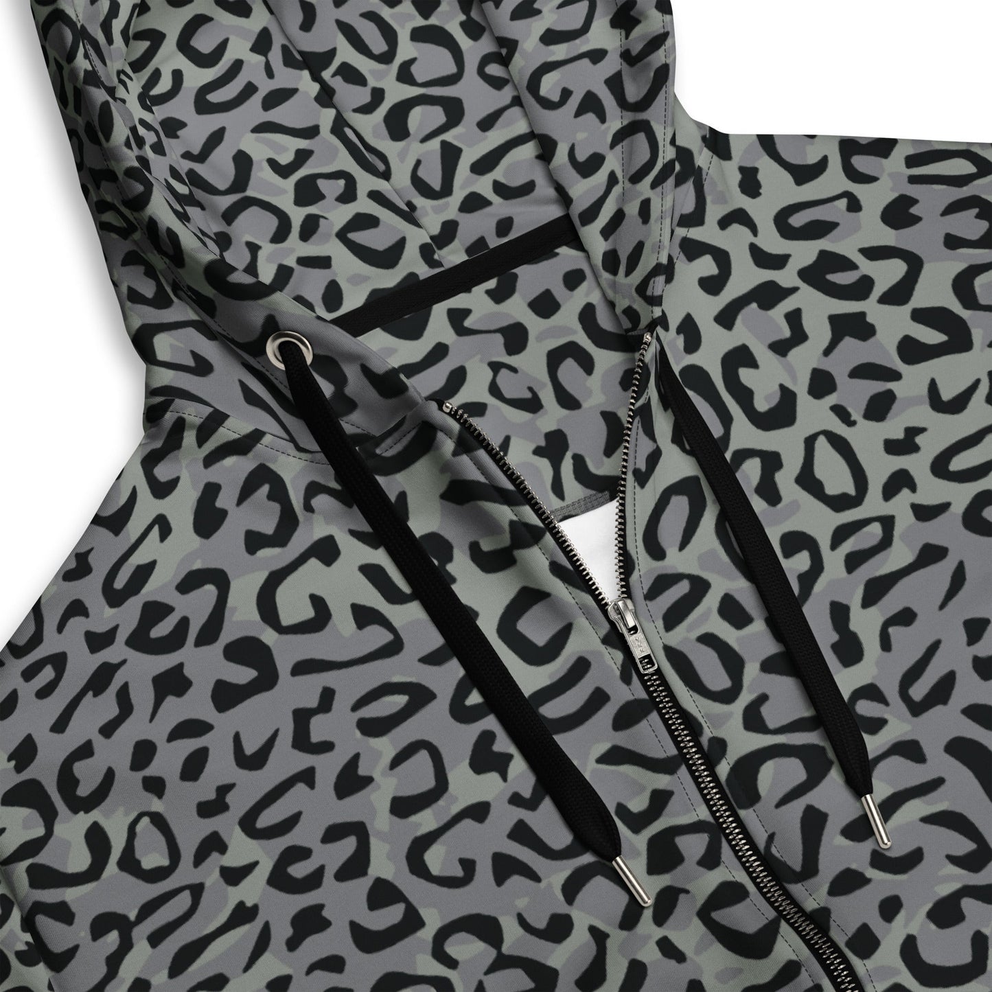 Leopard Spot Grey CAMO Unisex zip hoodie - Zip Hoodies