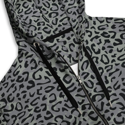Leopard Spot Grey CAMO Unisex zip hoodie - Zip Hoodies