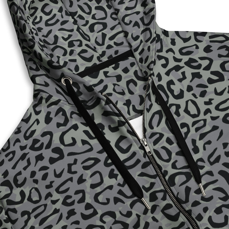 Leopard Spot Grey CAMO Unisex Zip Hoodie