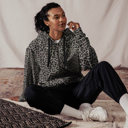 Leopard Spot Grey CAMO Unisex zip hoodie - Zip Hoodies