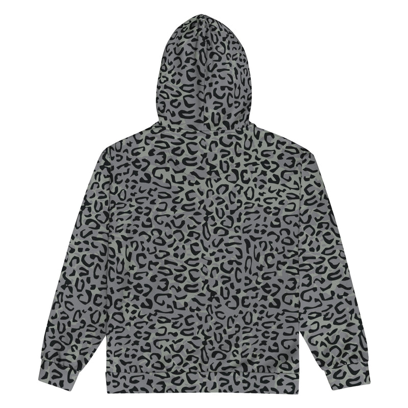Leopard Spot Grey CAMO Unisex Zip Hoodie