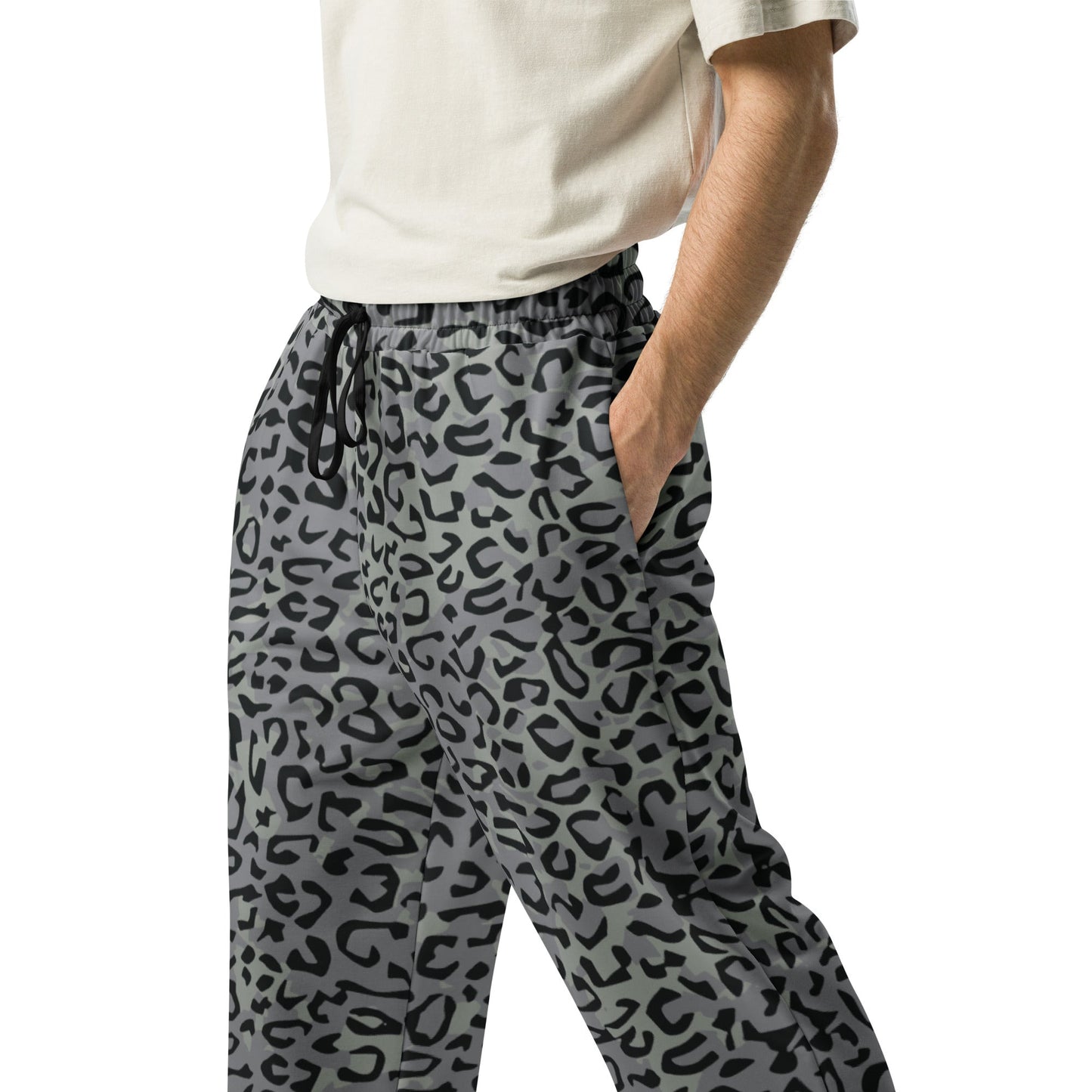 Leopard Spot Grey CAMO Wide-leg joggers - Joggers