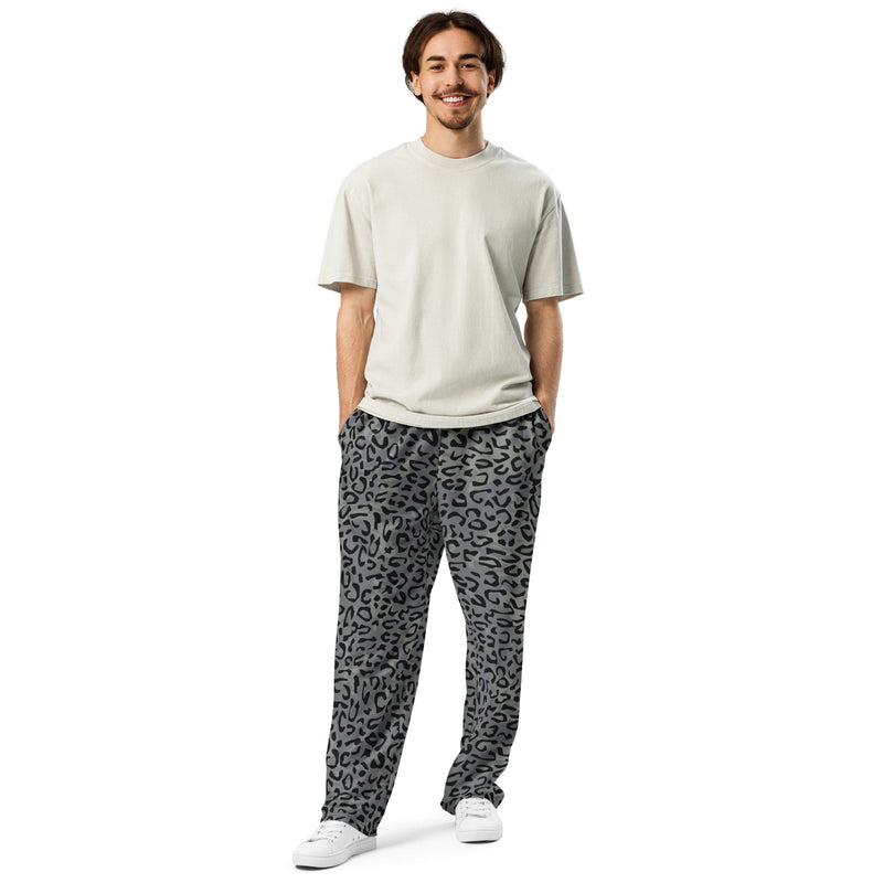 Leopard Spot Grey CAMO Unisex Wide-Leg Joggers