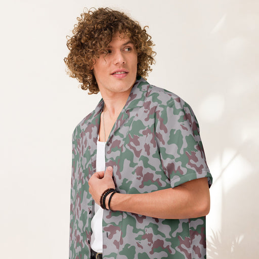 Amoeba Lithuanian Woodland CAMO Unisex Short-Sleeve Button Shirt - Button-Up