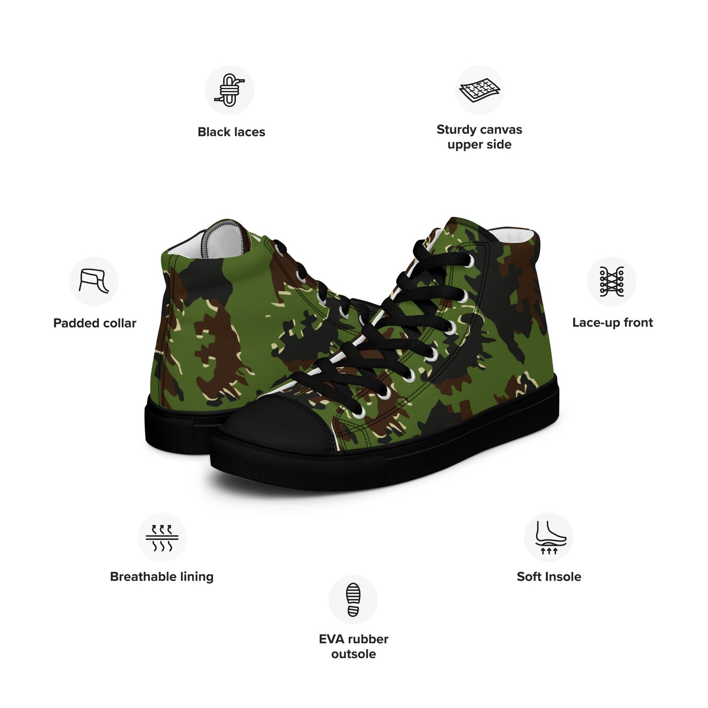 Lithuanian Misko CAMO Mens high top canvas shoes - High Top Canvas Shoes
