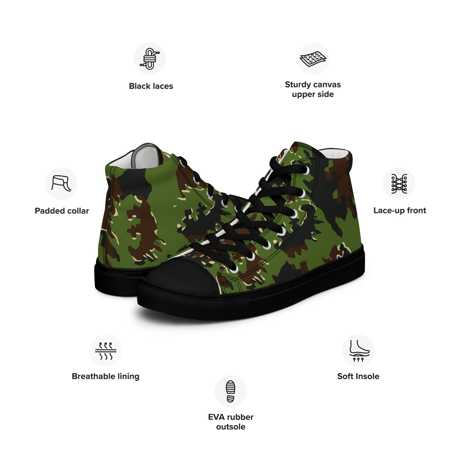Lithuanian Misko CAMO Mens high top canvas shoes - High Top Canvas Shoes
