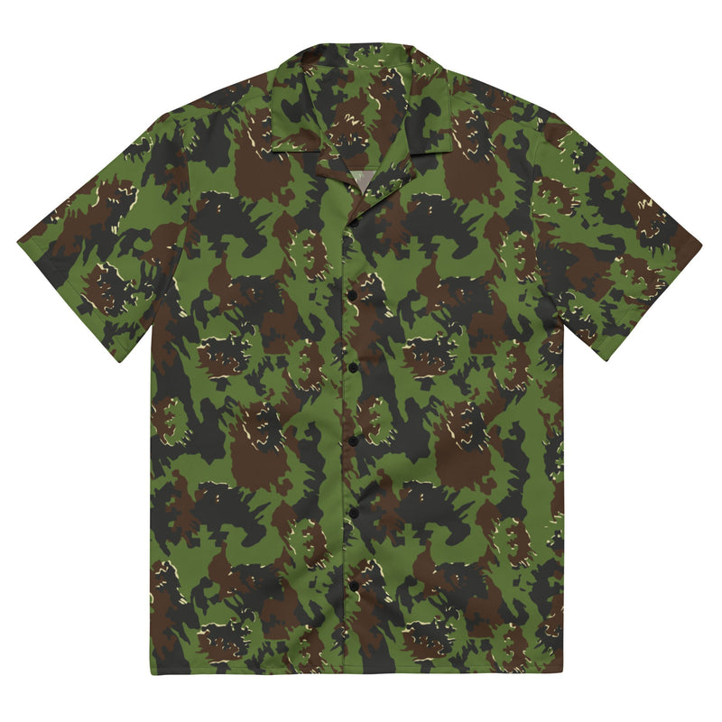 M05 Miško Woodland CAMO Unisex Short-Sleeve Button Shirt - 2XS - Button-Up