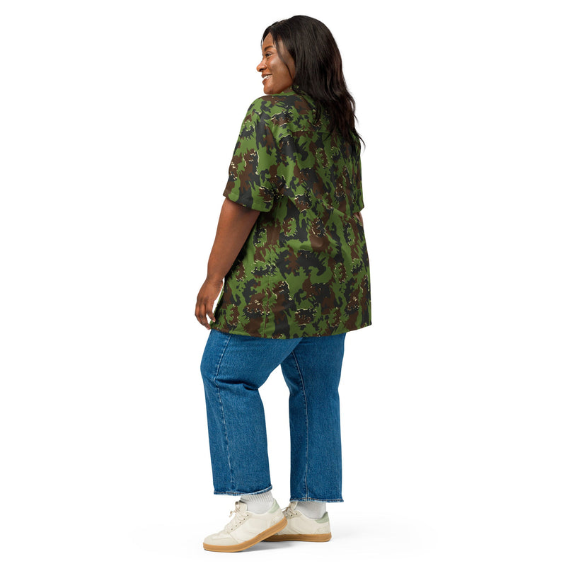 M05 Miško Woodland CAMO Unisex Short-Sleeve Button Shirt - Button-Up