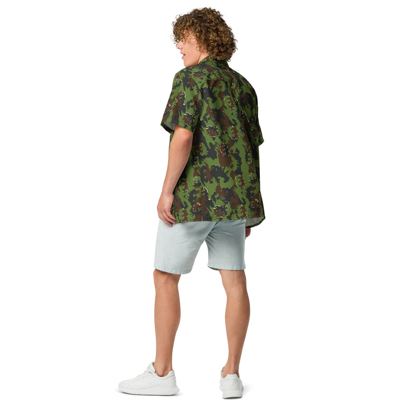 M05 Miško Woodland CAMO Unisex Short-Sleeve Button Shirt - Button-Up